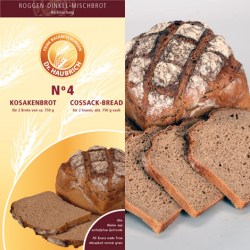 No. 4 Kosakenbrot, das herzhafte Roggen-Dinkel-Mischbrot (75% Roggen, 25% Dinkel) mit dem würzigen Geschmack von Haubrich Spezial-Backmischungen GmbH